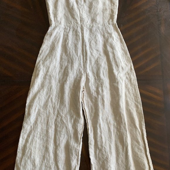 Reformation Sand Beige Torta Linen Jumpsuit Size 10 - Picture 13 of 15